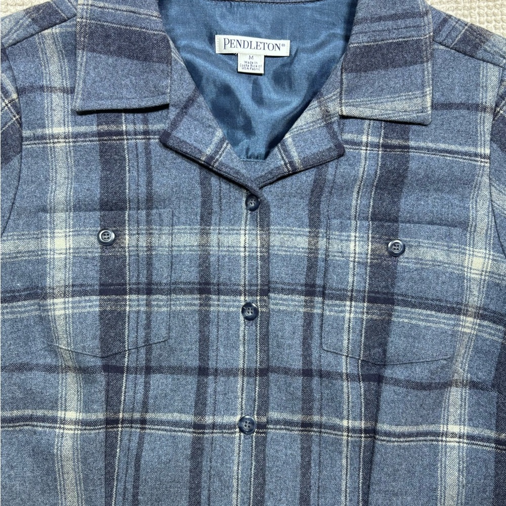 VTG Pendleton Plaid Virgin Wool Button Shirt Outdoor Heritage Style Womens Sz M - Picture 16 of 16